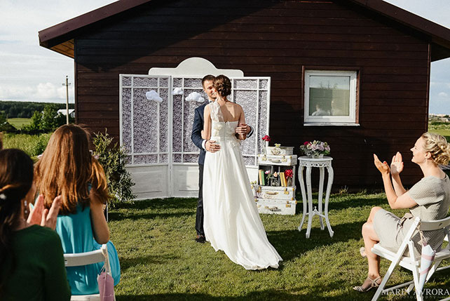 воздушная облачная свадьба, церемония