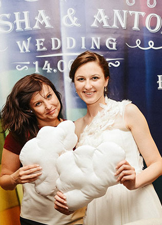 воздушная облачная свадьба, фотозона