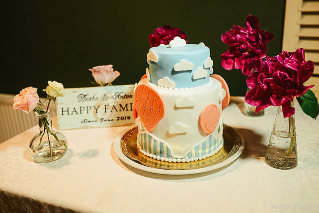 воздушная облачная свадьба, торт