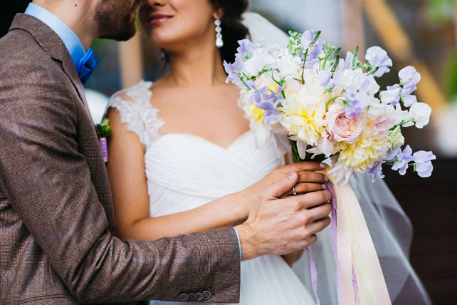 Воздушная свадьба, букет невесты