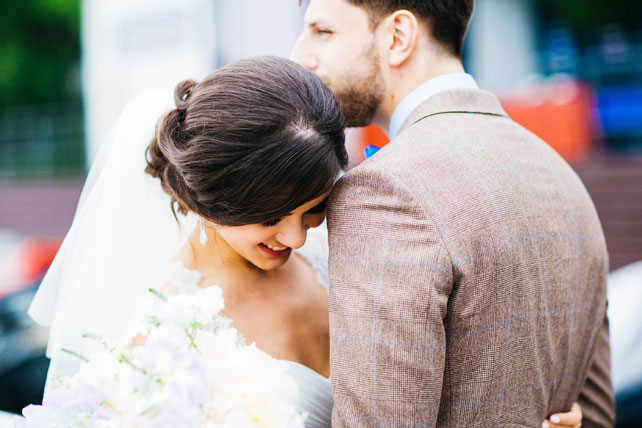 Воздушная свадьба, жених и невеста