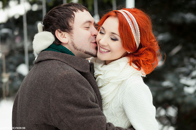 зимняя выездная регистрация, жених и невеста