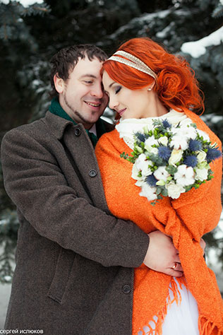 Зимняя выездная регистрация, невеста