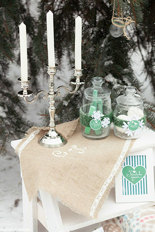 Зимняя выездная регистрация, сладкий стол, свечи