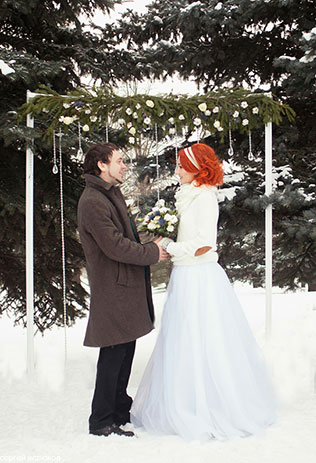 Зимняя выездная регистрация, жених