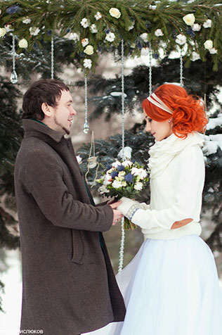 Зимняя выездная регистрация, невеста