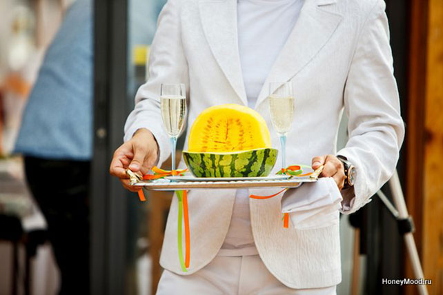 зелено-оранжевая свадьба, церемония