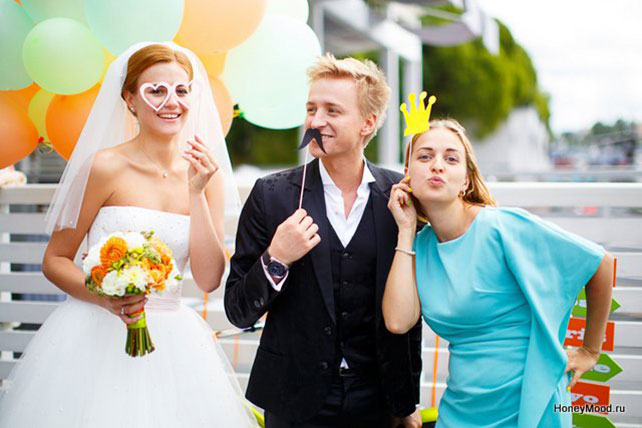 зелено-оранжевая свадьба, аксессуары для фотосессии