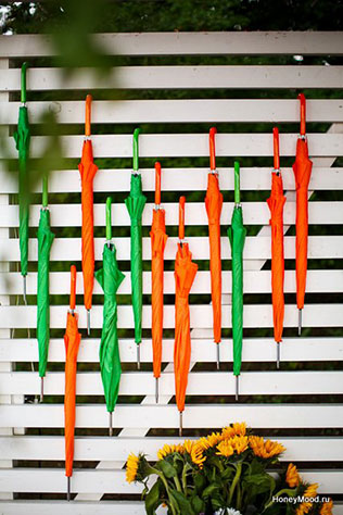 зелено-оранжевая свадьба, детали свадьбы