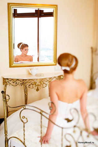 зелено-оранжевая свадьба, утро невесты