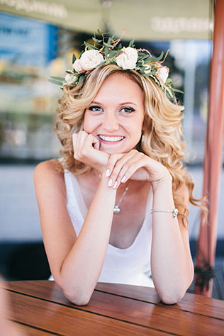 задорная рустикальная свадьба, образ невесты