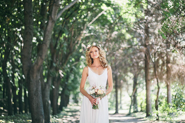 задорная рустикальная свадьба, образ невесты