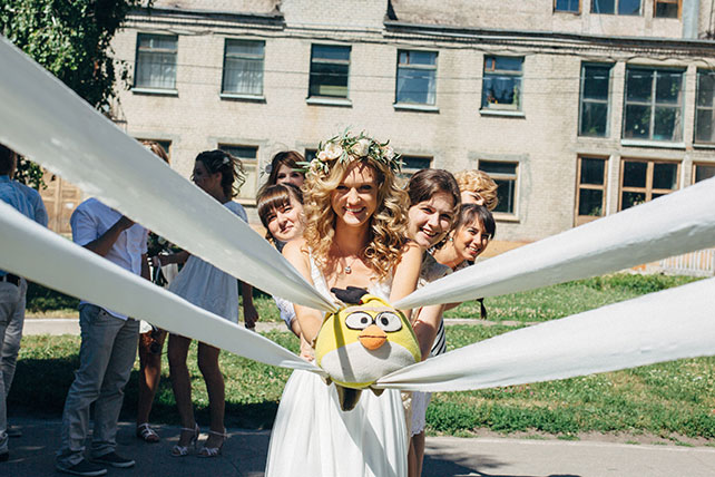 задорная рустикальная свадьба, angry birds