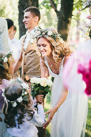 кзадорная рустикальная свадьба, церемония