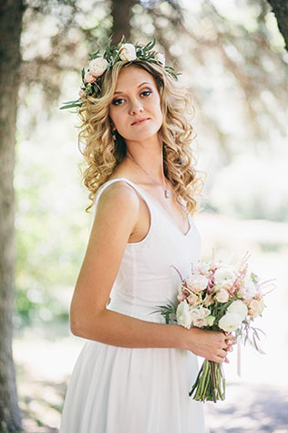 задорная рустикальная свадьба, образ невесты