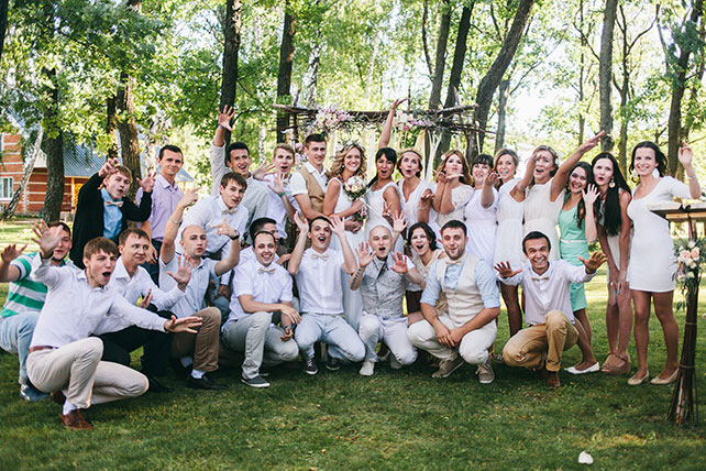 задорная рустикальная свадьба, гости