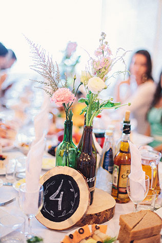 кзадорная рустикальная свадьба, номер стола