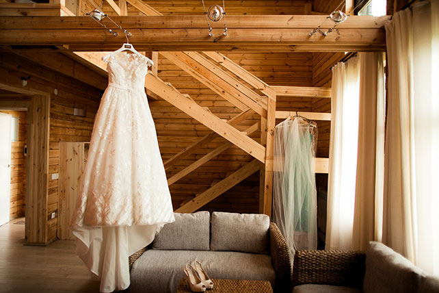 загородная свадьба, платье невесты