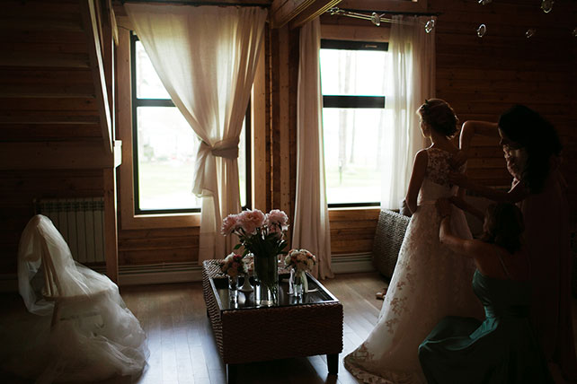 загородная свадьба, утро невесты