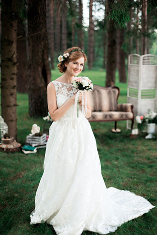 загородная свадьба, образ невесты