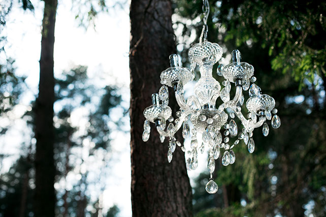 загородная свадьба, люстра в декоре фотосессии