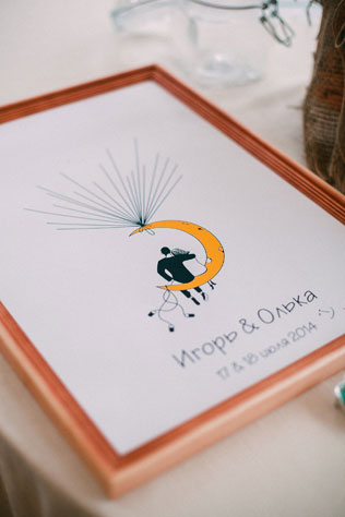 Зелёная свадьба в стиле рустик, элементы декора - фоторамка