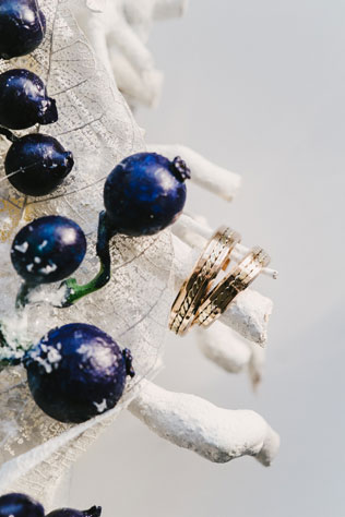 зимняя черничная свадьба, кольца