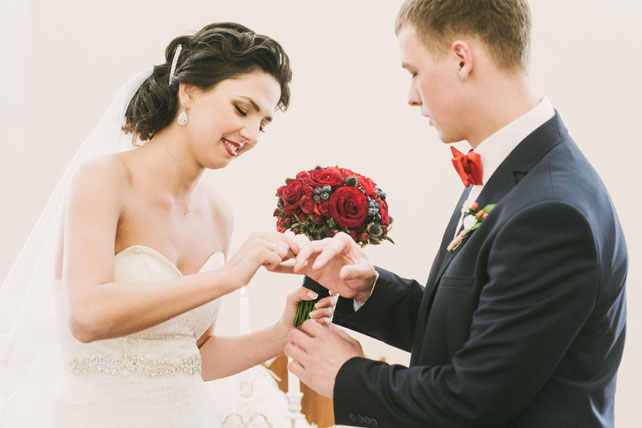 зимняя черничная свадьба, церемония