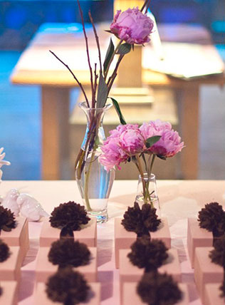 гламурная зимняя свадьба, бонбоньерки для гостей