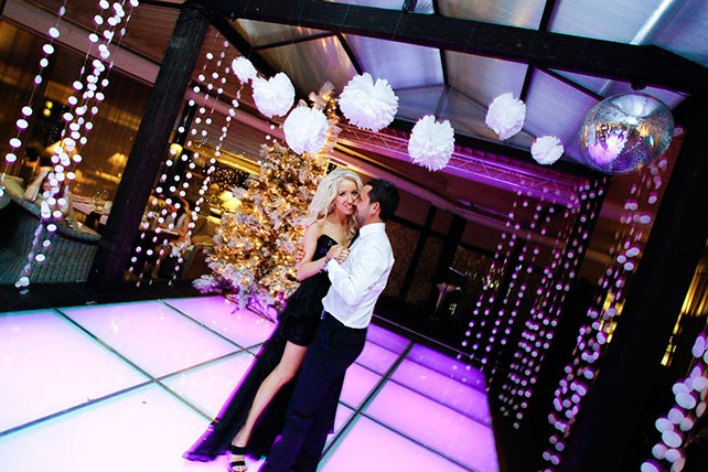 гламурная зимняя свадьба, танго жениха и невесты