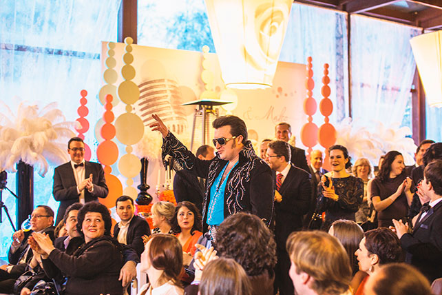 зимняя свадьба в стиле рок-н-ролл, церемония