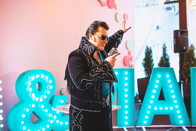 зимняя свадьба в стиле рок-н-ролл, церемония