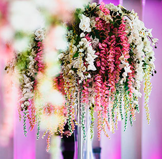 зимняя свадьба в стиле рок-н-ролл, декор места торжества