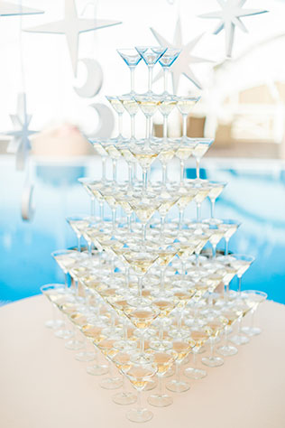 звёздная свадьба, пирамида из шампанского