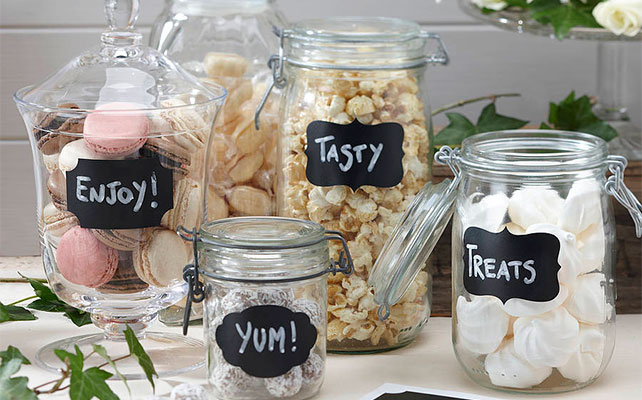 как сделать банку с грифельным номером стола