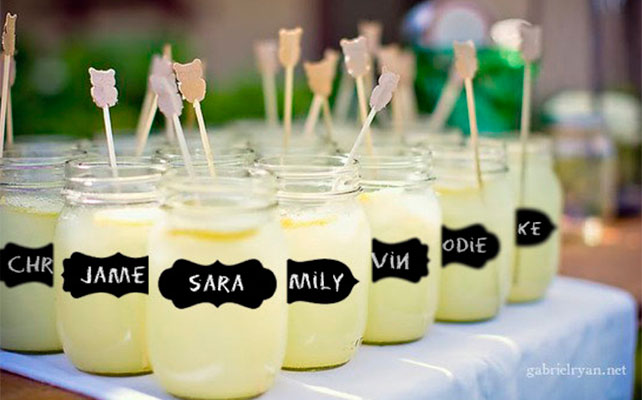 как сделать банку с грифельным номером стола