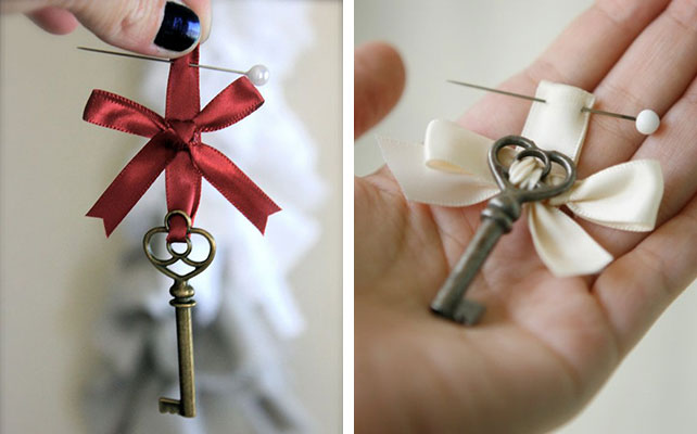 как сделать бутоньерку жениха с ключиком
