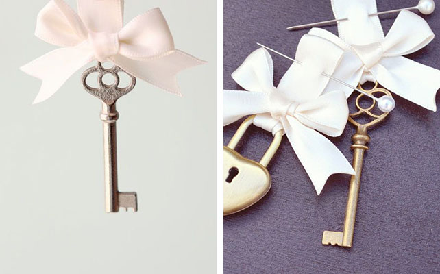как сделать бутоньерку жениха с ключиком