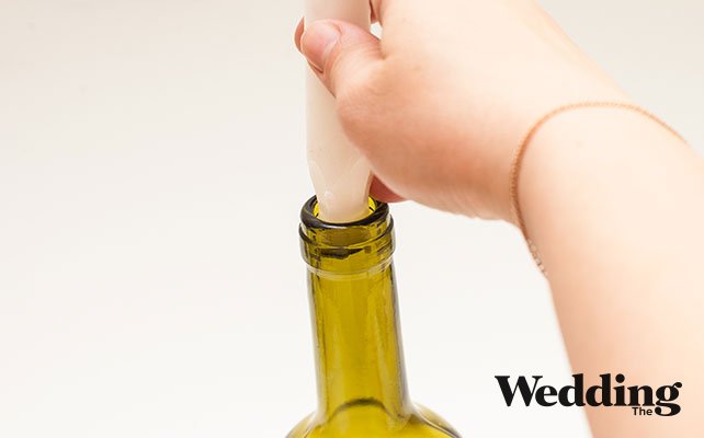 как сделать подсвечник из винной бутылки