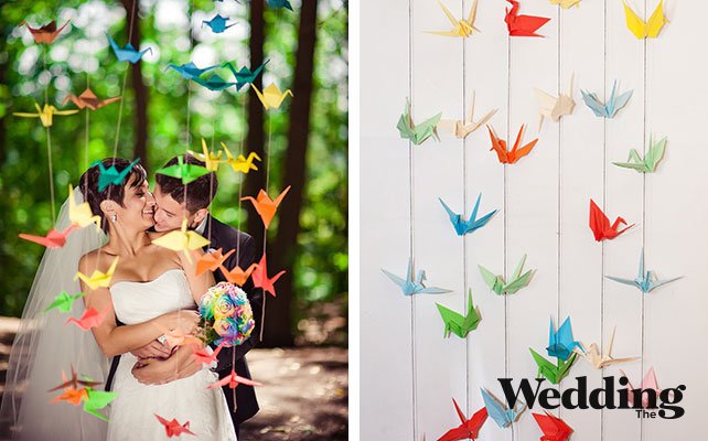 гирлянда из бумажных журавликов своими руками