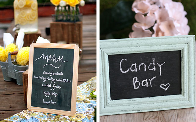 Как сделать грифельную доску для свадебного декора