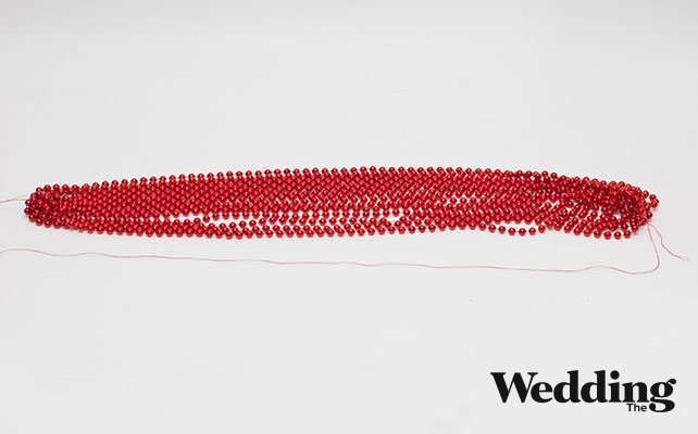 как сделать люстру из бусин, собрать один край люстры