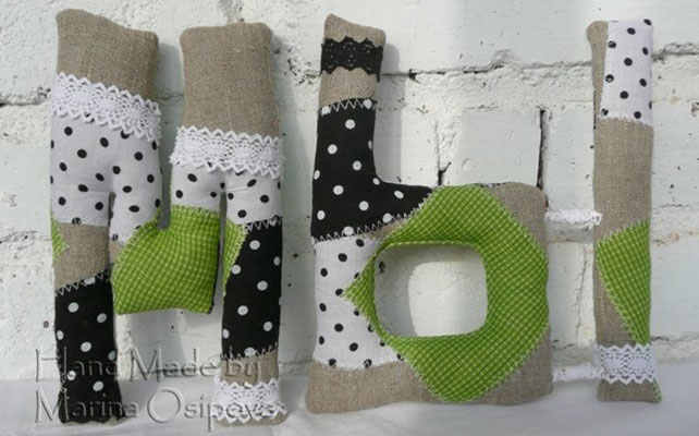 объемная мягкая буква для декора свадьбы