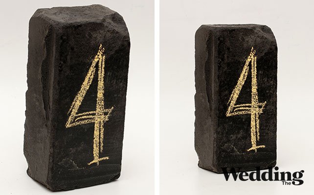 Как сделать номер стола на кирпиче для рустикальной свадьбы