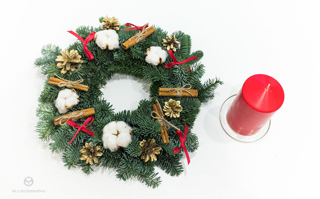как сделать новогодний венок своими руками