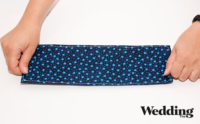 прошить края «одежды» для стакана на машинке