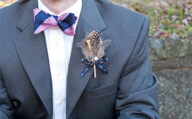 оригинальная бутоньерка для жениха