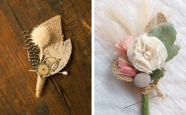 оригинальная бутоньерка для жениха