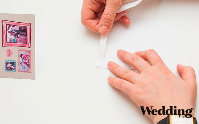 склеим лист и открытку