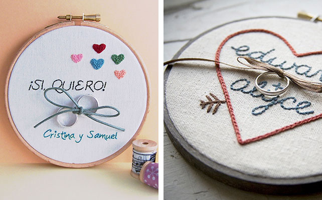 Как сделать подушечку для колец из пяльцев